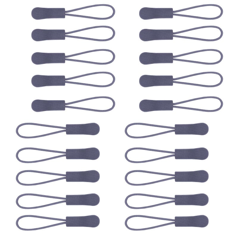 Urmspst 20PCS Zipper Pulls, Durable Nylon Cord Extension Zipper Tabs, Zip Fixer Cord Replacement for Backpacks, Jackets, Boots, Suitcase Luggage, Purses, Handbags (Dark Grey) - Image 1